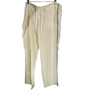 Sleepy Jones Lounge Pants Womens Medium Ivory Button Dry Clean Made in USA PJs